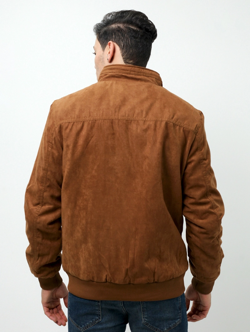 Blouson zippé aspect velours